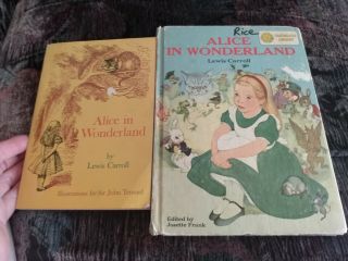Alice In Wonderland (2 Different) Both My Lewis Carroll (1955) - 2 Old Books