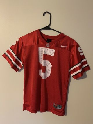 Nike Team Ohio State Buckeyes Osu 5 Scarlet Jersey Kids Youth Size Small 8 / 10