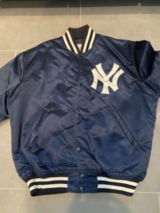 Vintage Starter Satin Bomber Jacket Quilted Lining York Yankees,  Men L