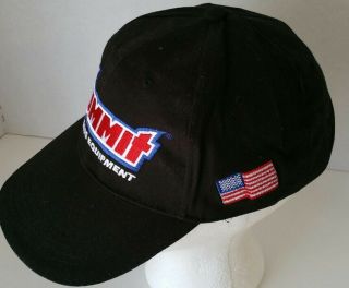 Vintage Summit Racing Equipment Hat Black Embroidered Flag Logo Cap H6