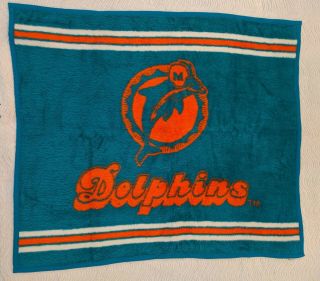 Biederlack Miami Dolphins Stadium Football Nfl Lap Blanket Throw - Made In Usa