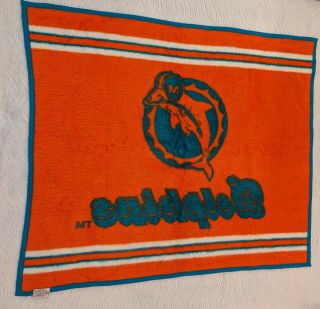 Biederlack Miami Dolphins Stadium Football NFL Lap Blanket Throw - Made in USA 2