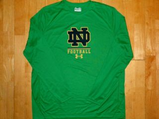 Under Armour Notre Dame Fighting Irish Football Heat Gear Long Sleeve Xl Shirt