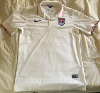 Nike United States Usa Usmnt Us 2014 World Cup Mens Home White Soccer Jersey M