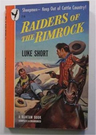 Raiders Of The Rimrock Luke Short 1949 Bantam 258 1st Paperback Ed Pb