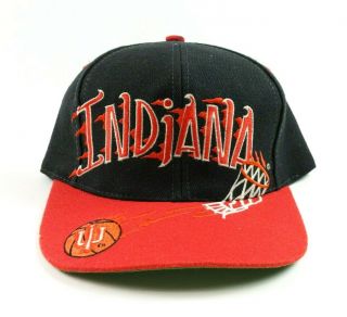 Vtg 90s Indiana University Iu Basketball Spell Out Snapback Hat College