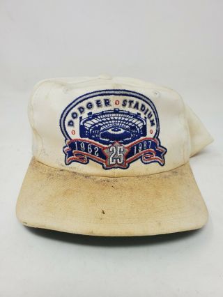 Vintage 1987 La Dodgers Stadium 25 Year Anniversary Snapback Hat Cap 82 - 87 Twins
