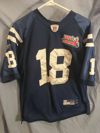 Peyton Manning Reebok Superbowl Xli Colts Embroidered Jersey 48 Nfl