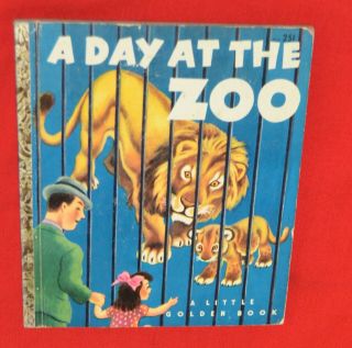 Vintage Little Golden Book 324 A Day At The Zoo D Edition 1954 Vg Cond