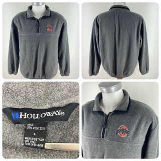 Ohio State Buckeyes Pullover Holloway Jacket Sz L 1/4 Zip Sweatshirt Gray Ls U4