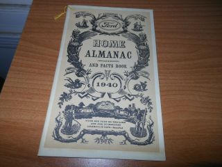 Vintage Ford Home Almanac And Facts Book 1940