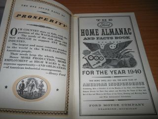 Vintage Ford Home Almanac And Facts Book 1940 3