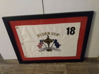 2008 Ryder Cup Embroidered Golf Pin Flag Valhalla Kentucky Custom Framed Usa