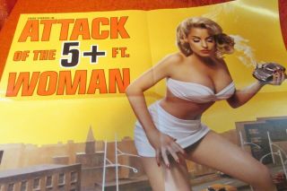 WWE/WWF wrestling large ATTACK OF THE 5,  FT.  WOMAN poster Diva TRISH STRATUS 2
