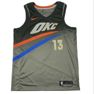 Nike Oklahoma City Thunder Paul George NBA Basketball Jersey Mens Size 48 Large 2
