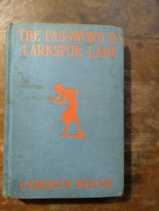 Nancy Drew Mystery Book 10 The Password To Larkspur Lane Blue Cover/orange