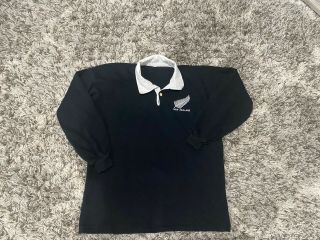 Vintage Zealand All Blacks Rugby Shirt Long Sleeve Medium