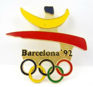 1992 Barcelona Summer Olympic Games Official Logo Badge Pin Huge 7cm X 7cm