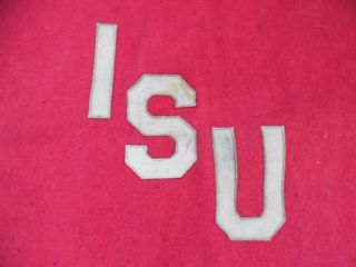 VTG Wool Stadium Lap Blanket Illinois State University Red White 35 1/2 