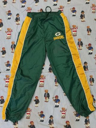 Vintage Nfl Green Bay Packers Windbreaker Pants Track Large 14 - 16 Women