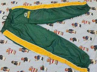 Vintage NFL Green Bay Packers Windbreaker Pants Track Large 14 - 16 Women 2