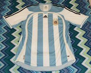 Adidas Climacool Afa Argentina Soccer Jersey Mens Large L White Blue