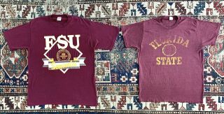 Vintage Florida State Seminoles•fsu•lot Of 2 T Shirts• Men’s M & Xl•bowden•1990s