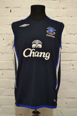 Everton Football Training Sleeveless Shirt Soccer Jersey Camiseta Mens L Umbro