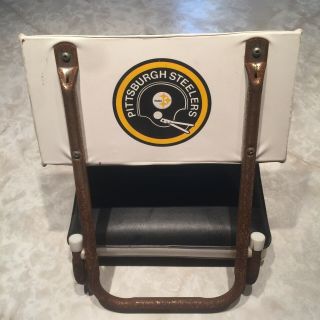 Vintage Pittsburgh Steelers Flip Top Stadium Seat Hardback Foam Cushion Chair