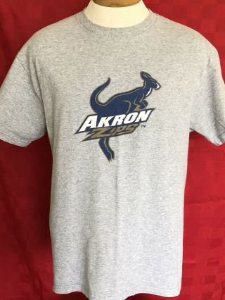 Vintage Akron Zips Kangaroos College T - Shirt Size Large Football Basketball Ohio
