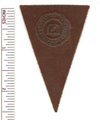 University Of Wyoming Tobacco Leather Pennant C1910 With Seal
