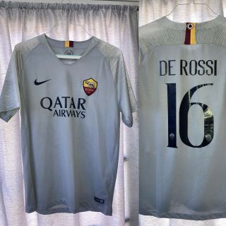 Daniele De Rossi 2018/19 As Roma Kit Away Jersey Large Shirt Maglia Italy