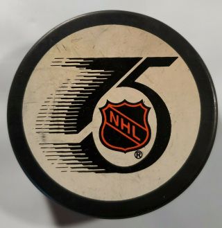 Rare Real Deal Vintage Nhl La Kings 75 - Years Official Hockey Puck Czechoslovakia