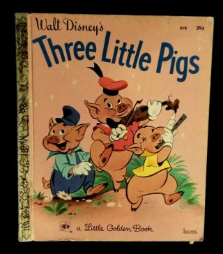 Vintage 1971 Little Golden Book Three Little Pigs