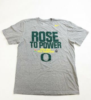 Nike Oregon Ducks T Shirt Mens Large Gray 2010 Rose Bowl Champions