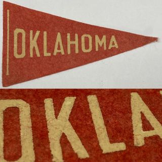 1930’s Vintage Oklahoma Sooners University Mini Pennant 2.  5x4.  25 Norman Ou