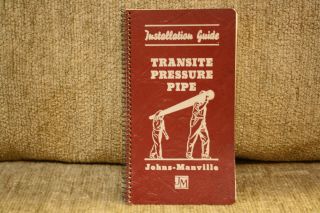 Vintage 1950 Johns - Manville Transite Pressure Pipe Installation Guide Booklet