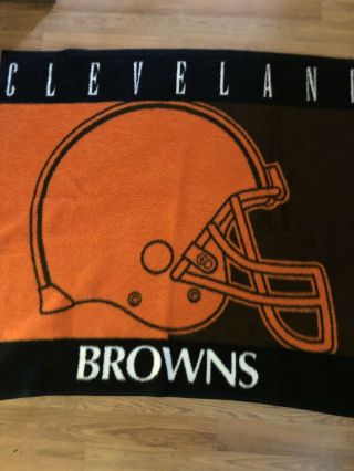Cleveland Browns Fleece Blanket Reversible Stadium Throw 54” X 46 "