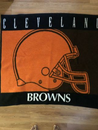 Cleveland Browns Fleece Blanket Reversible Stadium Throw 54” x 46 