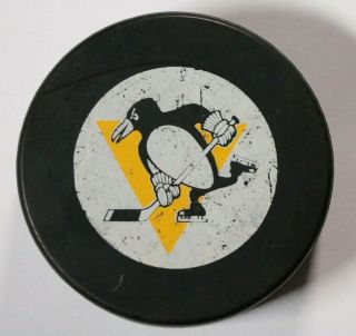 Vintage Pittsburgh Penguins Inglasco Viceroy Game Puck Nhl Hockey Approved