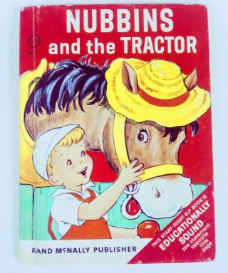 Nubbins & The Tractor Rand Mcnally Junior Elf 8027 Farm Horse 1951 Vintage Book
