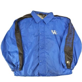 Vintage Starter University Of Kentucky Wildcats Windbreaker Ncaa Jacket Blue Xl