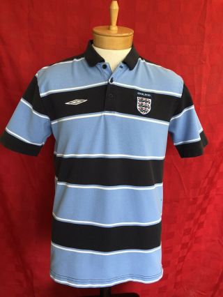 Vintage Umbro England Uk Soccer Futbol World Cup Polo Shirt Jersey Large Twill