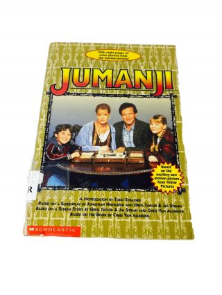 Jumanji Movie Scholastic Paperback Book,  Robin Williams 8 Pages Of Movie Pics