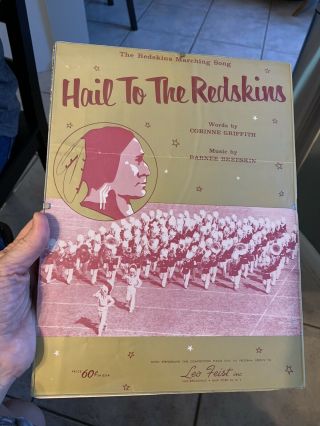 1959 Hail To The Redskins Marching Song Sheet Music