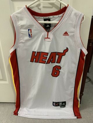 Mens Adidas Miami Heat Lebron James Nba Basketball Jersey Size Youth 2xl