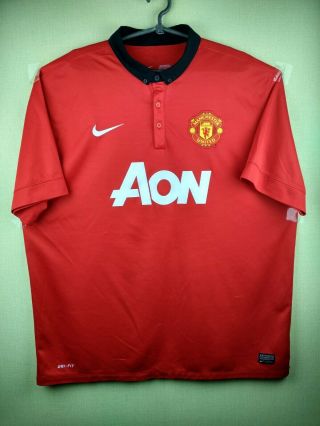 Manchester United Jersey 2xl 2013 2014 Home Shirt 532837 - 624 Nike Football Red