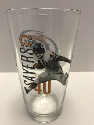 Miller Lite Gale Sayers 40 Chicago Bears Beer Glass A Tradition Of Greatness