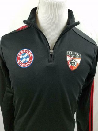 Fc Bayern Munchen Adidas Mens S Black Soccer 1/4 Zip Track Jacket Football Gps