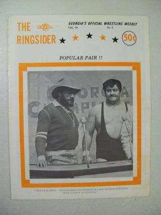 Vintage Nwa The Ringsider Wrestling Weekly Program Thunderbolt Wahoo Mcdaniel